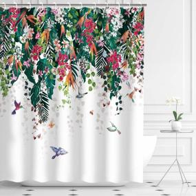 img 3 attached to Beautiful LIVILAN Bird & Floral Shower Curtain - 72"W X 72"H With Hooks!