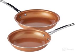 img 3 attached to Gotham Steel 10-Piece Kitchen Set: Non-Stick Ti-Cerama Coating by Chef Daniel Green - Skillets, Fry Pans, Stock Pots, and Steamer Insert in Copper