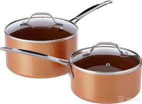 img 2 attached to Gotham Steel 10-Piece Kitchen Set: Non-Stick Ti-Cerama Coating by Chef Daniel Green - Skillets, Fry Pans, Stock Pots, and Steamer Insert in Copper