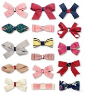 16-piece set of hair bows for baby girls, decorative ribbon-lined alligator hair clips, barrettes, and hairpins, perfect hair accessories for infants and toddlers логотип