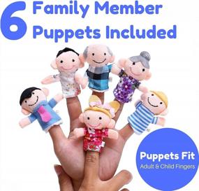 img 3 attached to BETTERLINE Finger Puppet Theater Stage By Better Line - Set Includes 6 Finger Family Puppets - Portable Plush Finger Puppet Theater Is The Best Preschool Kids (Green)