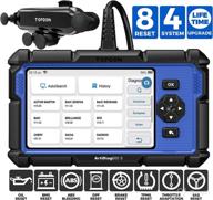 topdon ad600s obd2 scanner scan tool with phone holder - diagnostic code reader with at/eng/abs/srs capabilities, 8 reset services, upgraded version of ad600 - free upgrade included, oil/bms/sas/epb/dpf/tpms/throttle logo