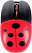 chuyi wireless rechargeable quiet mouse cute ladybug pattern portable travel mute mouse 1600 dpi novelty optical silent cordless office mice for computer laptop pc gift (red) logo