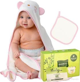 img 4 attached to 🐼 NSIEME Baby Towel Set - Plush Panda Hooded Towel with Washcloth - Comfy Baby Products for a Beautiful Baby Gift - Pink Panda Hooded Towel for Baby Girl/Boy Essentials