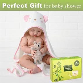 img 3 attached to 🐼 NSIEME Baby Towel Set - Plush Panda Hooded Towel with Washcloth - Comfy Baby Products for a Beautiful Baby Gift - Pink Panda Hooded Towel for Baby Girl/Boy Essentials