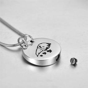 img 3 attached to COCO Park Engraving Sleeping Dog: Exclusive Pet Cremation Necklace for Memorial Ashes with Urn Pendant – Elegant Jewelry Keepsake