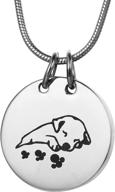 coco park engraving sleeping dog: exclusive pet cremation necklace for memorial ashes with urn pendant – elegant jewelry keepsake логотип