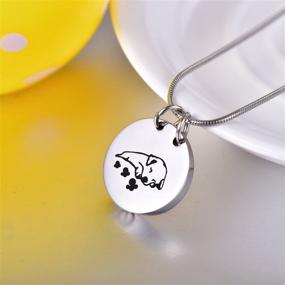 img 2 attached to COCO Park Engraving Sleeping Dog: Exclusive Pet Cremation Necklace for Memorial Ashes with Urn Pendant – Elegant Jewelry Keepsake