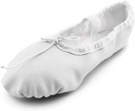 girls leather ballet slippers for gymnastic dancing - perfect for kids! logo