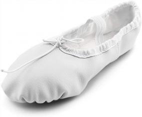 img 1 attached to Girls Leather Ballet Slippers For Gymnastic Dancing - Perfect For Kids!