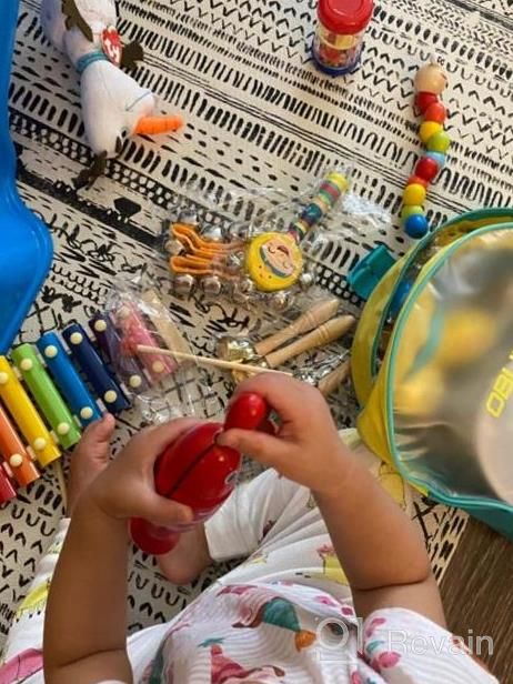 img 1 attached to Wooden Percussion Instruments Toy Set - Educational Musical Toys For Kids, Babies & Toddlers With Storage Bag review by Anferny Pineda