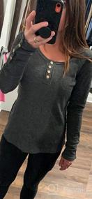 img 7 attached to Stylish Women'S Henley T-Shirt With Long Sleeves, Button-Down Design, Slim Fit, Ribbed Knit, And Scoop Neck - Perfect For Everyday Wear