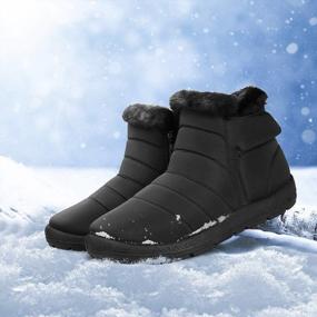 img 1 attached to Women'S Winter Warm Snow Boots, Fur Lined Ankle Waterproof Shoes