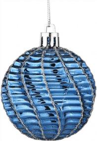 img 2 attached to 30Ct 60Mm Синие и серебряные рождественские украшения - Небьющийся пластиковый декоративный рождественский набор
