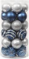 30ct 60mm синие и серебряные рождественские украшения - небьющийся пластиковый декоративный рождественский набор логотип