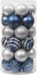 30ct 60mm blue and silver christmas ball ornaments - shatterproof plastic decorative xmas set logo