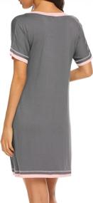img 3 attached to Soft Knit Nightgowns For Women: Short-Sleeve Sleepwear With V-Neck And Night Shirts In Sizes S-XXL By CzDolay