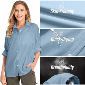 img 3 attached to Женская рубашка с длинным рукавом для рыбалки с защитой от солнца UPF 50+, быстросохнущая походная одежда SPF для сафари для женщин - SEO Optimized
