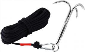img 4 attached to 3-Claw Stainless Steel Grappling Hook For Outdoor Hiking, Anchor Retrieving & Tree Limb Removal - MHDMAG Carabiner Climbing