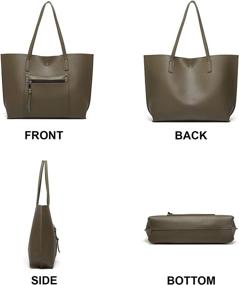 img 3 attached to 👜 SUSIE ISLAND Women's Soft Faux Leather Tote: Stylish & Spacious Handbag with Tassel Accents