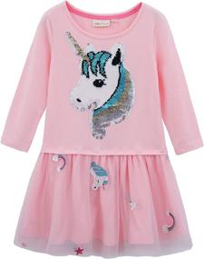 img 3 attached to 🧜 Mermaid Unicorn Rainbow Dresses for HH Family Girls' Clothing