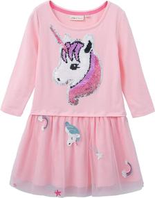 img 4 attached to 🧜 Mermaid Unicorn Rainbow Dresses for HH Family Girls' Clothing