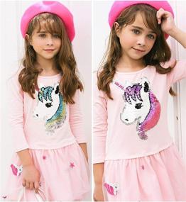 img 2 attached to 🧜 Mermaid Unicorn Rainbow Dresses for HH Family Girls' Clothing