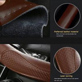 img 2 attached to 🚗 Premium Soft Microfiber Leather Car Steering Wheel Cover - Unisex Universal Fit (15") with Leather Embossed Design, Breathable & Non-Slip Grip - Odorless Comfortable Protection