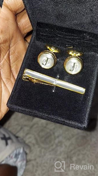 img 1 attached to 👔 LOLIAS Cufflinks Alphabet Collection: Elevate Your Style with Classy Business and Wedding Accessories for Men - Cuff Links, Shirt Studs & Tie Clips review by Mark Quarterman