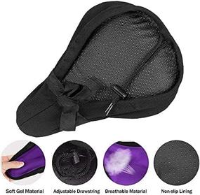 img 1 attached to 🚲 Extra Soft Gel Bike Seat Cover - Enhanced Bicycle Seat Cushion with Water and Dust Resistant Cover for Optimal Comfort and Protection