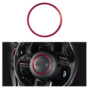 img 4 attached to 🔴 Upgrade Your Audi's Interior with LECART Red Steering Wheel Emblem Logo Cover Sticker