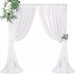 chic and elegant white chiffon backdrop curtains for stunning wedding and birthday decorations – 5ft x 8ft, set of 2 panels logo