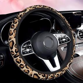 img 4 attached to ZTHLL Leopard Print Steering Wheel Cover For Women Girls
