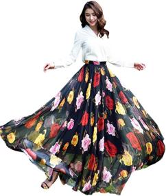 img 4 attached to Medeshe Womens Chiffon Elasticated Leopard Women's Clothing ~ Skirts