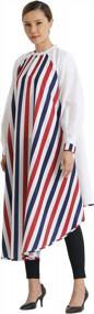 img 4 attached to Red White & Blue Professional Salon Haircut Apron Cape With Sleeve - SMARTHAIR C006183D
