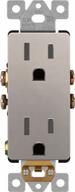 enerlites rêve collection luxury decorator receptacle, child safe tamper-resistant wall outlet, matte finish, residential grade, self-grounding,2-pole,3-wire, 15a 125v, ul listed, r61501-tr-nk, nickel logo