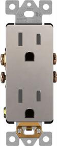 img 4 attached to ENERLITES Rêve Collection Luxury Decorator Receptacle, Child Safe Tamper-Resistant Wall Outlet, Matte Finish, Residential Grade, Self-Grounding,2-Pole,3-Wire, 15A 125V, UL Listed, R61501-TR-NK, Nickel