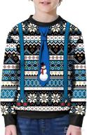 kids christmas ugly sweatshirt xmas long sleeve funny shirt 4-12 years by besserbay logo