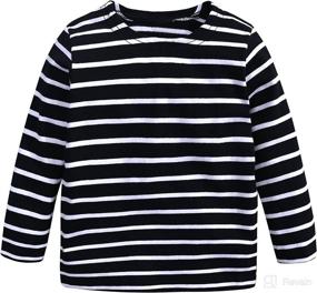 img 4 attached to Baby Girls Striped Sleeve T Shirt Apparel & Accessories Baby Girls ~ Clothing