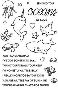 img 3 attached to Sending You Oceans Of Love Thank You For All Your Help Ocean Animal Shark Turtle Fish Starfish Rubber Stamp For Card Making DIY Embossing Stencil Scrapbooking Paper Crafts Handmade Photo Album Decor