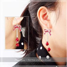 img 1 attached to Accessorize In Style With Christmas Red Bow Knot Piercing Earrings - Perfect Holiday Gift For Women And Girls