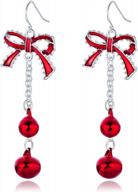 accessorize in style with christmas red bow knot piercing earrings - perfect holiday gift for women and girls logo