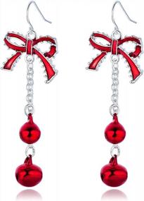 img 4 attached to Accessorize In Style With Christmas Red Bow Knot Piercing Earrings - Perfect Holiday Gift For Women And Girls