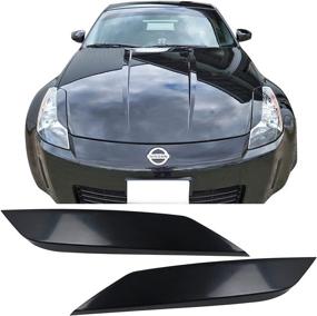 img 4 attached to 🔍 Unpainted ABS Headlight Eyelids for 2003-2008 Nissan 350Z by IKON MOTORSPORTS - Eyebrow Covers in Various Colors - 2004-2007 Compatible Models