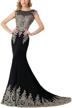 stunning embroidered lace mermaid gowns: misshow women's formal evening prom dresses logo