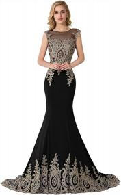 img 1 attached to Stunning Embroidered Lace Mermaid Gowns: MisShow Women'S Formal Evening Prom Dresses