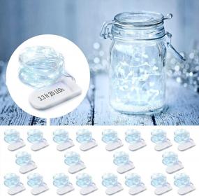 img 4 attached to MUMUXI Battery Operated Fairy Lights [20 Pack], 3.3Ft 20 LED Mini Christmas String Lights For Indoor Mason Jars, Halloween Decorations, Cool White
