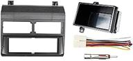 🚘 custom install parts black single din dash kit for chevrolet and gmc 1988-1996 truck models: includes pocket, wire harness, and antenna adapter logo