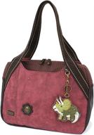 👜 triceratops burgundy women's handbags & wallets - chala bowling bag logo