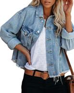 bzb womens boyfriend jacket washed women's clothing : coats, jackets & vests logo